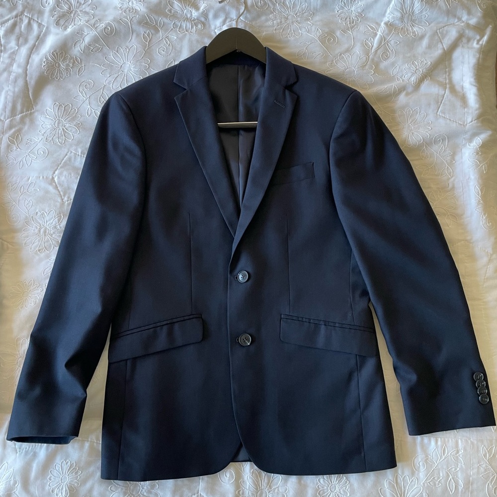 Men’s Kenneth Cole Navy Blue Blazer 36S 29W Used